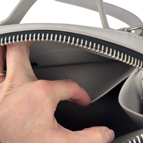 Dream Control Grey Small Crossbody/Handle Purse Studded Faux Leather Vegan - Picture 11 of 16